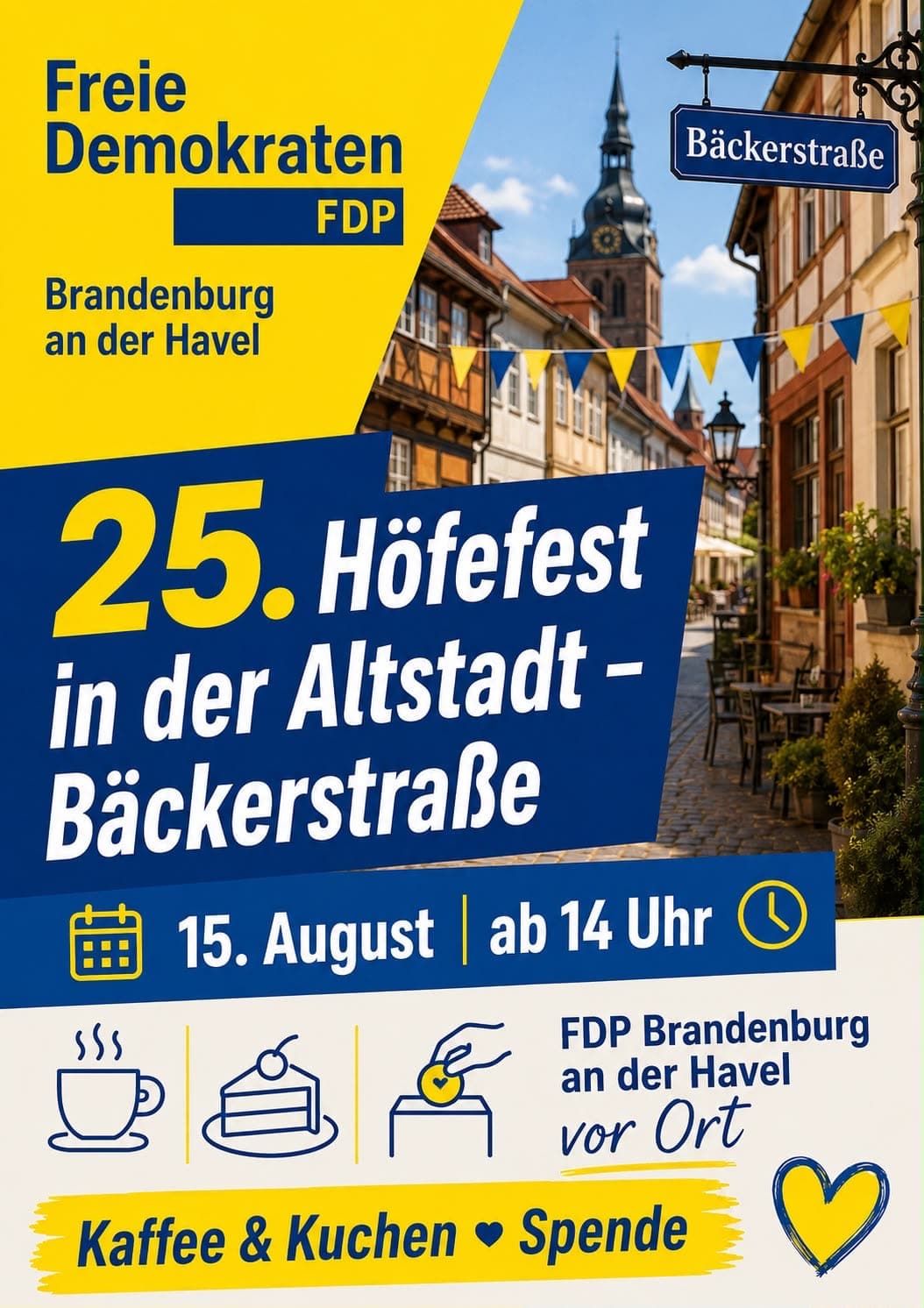 Flyer: 25. Höfesfest in der Altstadt Bäckerstraße